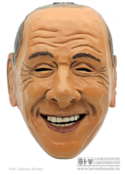 Portraitmaske Berlusconi Kyburz Holzmaske