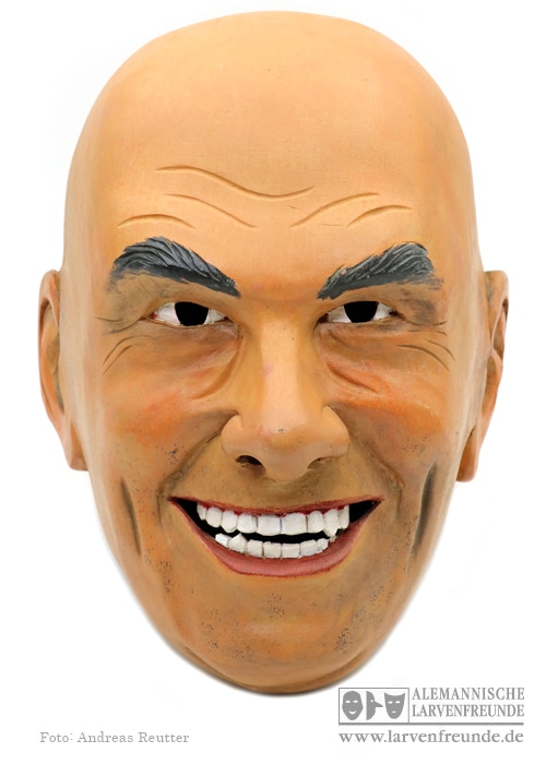 Holzmaske Portraitmaske Bundesrat Berset Schweiz Kyburz