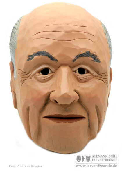 Holzmaske Portraitmaske Blatter Kyburz