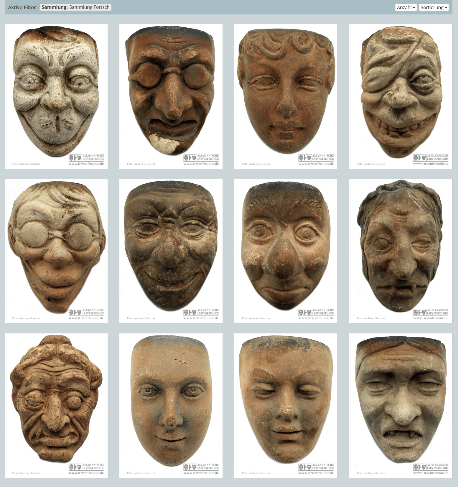 Maskenmuseum Formensammlung Tonmasken