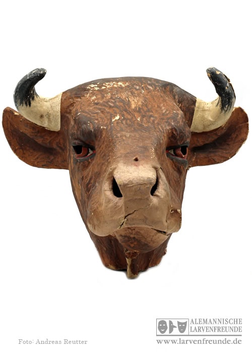 Mollikopf Pappmaske Stier Aufsetzkopf